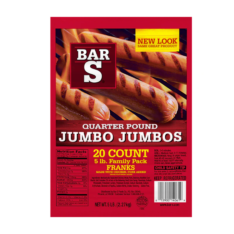 Bar-S Jumbo Meat Franks 5 lb
